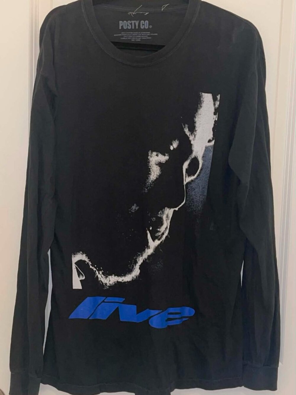 POSTY CO Post Malone Long Sleeve Retro Y2K Men’s Shirt, Size L
